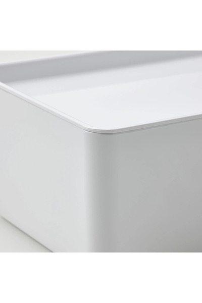 IKEA 3-Piece Box Set 3 Boxes with Plastic Lids White 13X26 cm