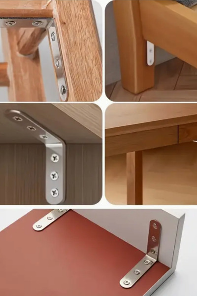 Şen Ticaret Mobilya ve Eşya Sabitleme L Demir Gönye Köşebent ,Dolap, Raf, Masa, Çekmece Bağlantı Aparatı 10 Adet