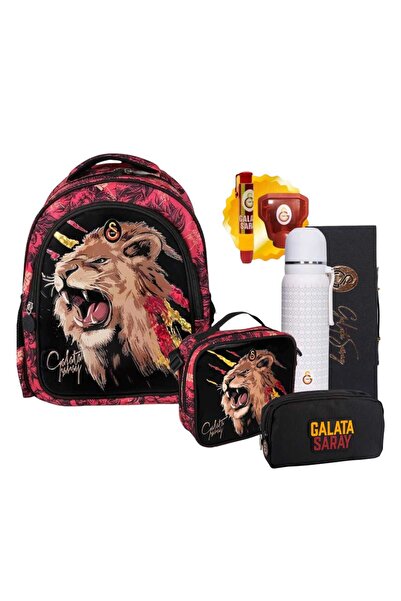 Galatasaray "Roaring Arslan" School Bag, Double Eyed Pencil Bag, Thermos Flask in Special Box