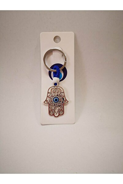 Linea Fatma Ana Eli Model Nazar Boncuklu Anahtarlı Metal Gri Renk