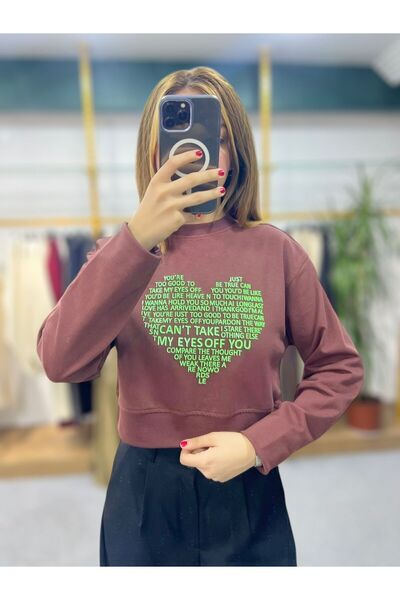 Sheesy Hanorac crop imprimat