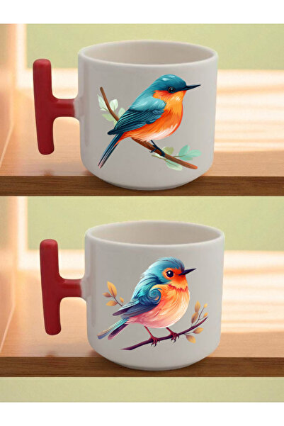 lili hediyelik كوب لاتيه مطبوع عليه طائر لطيف - هدايا للأطفال، هدايا رأس السن...