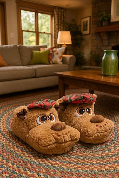 Twigy Men's New Trend Coffee Dog Home Slippers