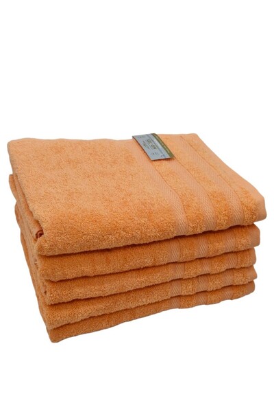 OEM Set of 4 hand towels, Cotton, Plain, Greek Border, 500g/m², 30x50cm, Turquoise
