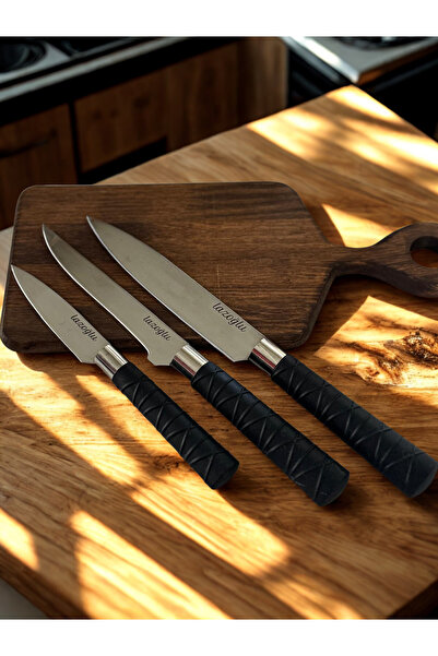 Lazoğlu 3LÜ SİYAH ÖZEL SERİ BIÇAK SETİ