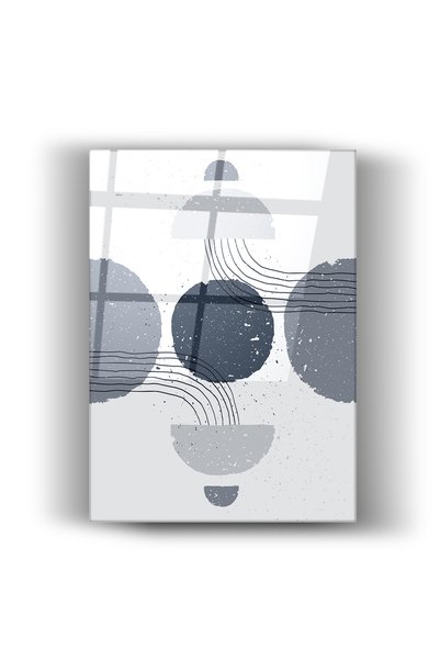 Nooraa Tablou Modern Abstract Geometric din Sticlă - Decor pentru Casă și Bir...