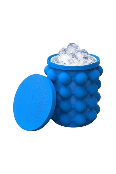 OEM Θήκη και φόρμα για παγάκια σιλικόνης, με καπάκι, 40 κύβοι, μπλε, πολυλειτουργικό, για