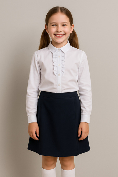 tinytrends Kız Çocuk Uzun Kollu Pamuklu Comfort Gömlek Okul