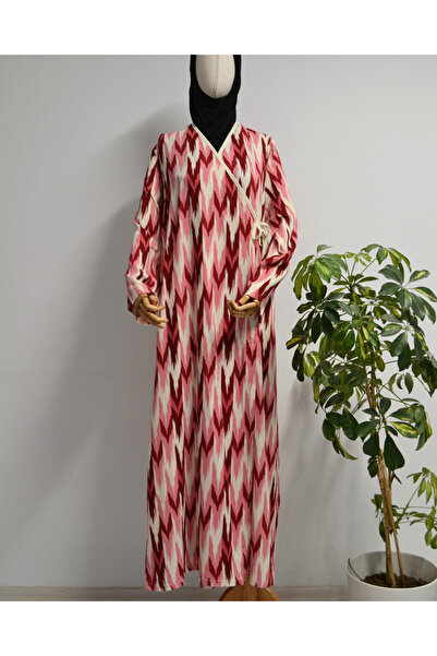 Bilenler Φόρεμα προσευχής με ζιγκ-ζαγκ σχέδιο – 100% βισκόζη, με πλαϊνά κορδόνια, μέγεθος 36-46