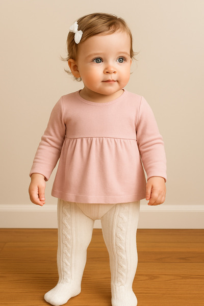 Eray Kids Baby Girl Cotton Patterned Double Pantyhose (0-6 Months)