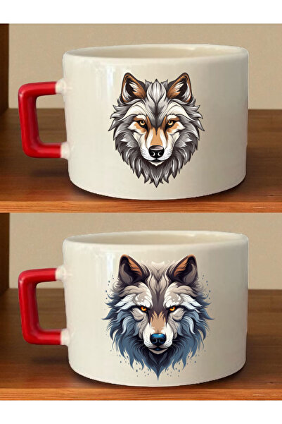 lili hediyelik فنجان قهوة رائع مطبوع عليه ذئب - هدية للفتيات، هدية للفتيات ال...