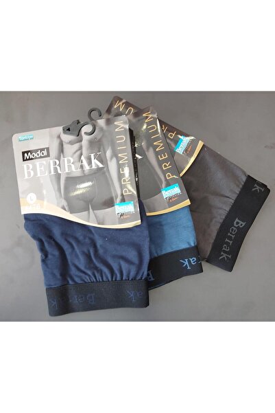 Berrak 4476 ERKEK MODAL ÇOK RENKLİ LİKRALI BOXER 3 ADET