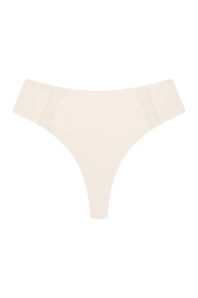 ESOTIQ Women's High Waist Thong G-String Panties with Mesh Details Invisible | Blank