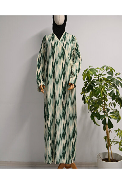 Bilenler Φόρεμα προσευχής με ζιγκ-ζαγκ σχέδιο – 100% βισκόζη, με πλαϊνά κορδόνια, μέγεθος 36-46