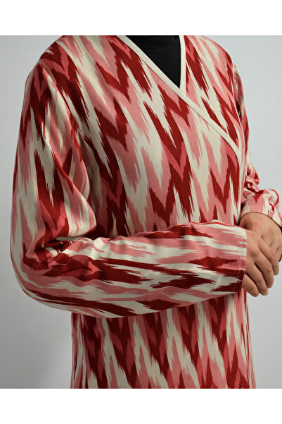 Bilenler Φόρεμα προσευχής με ζιγκ-ζαγκ σχέδιο – 100% βισκόζη, με πλαϊνά κορδόνια, μέγεθος 36-46