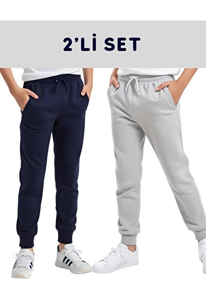 FYK COLLECTİON 2 ζευγάρια αγορικά φούτερ jogger χωρίς στάμπα