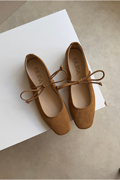 Mupa Shoes Women's Ballet Flats Camel Suede