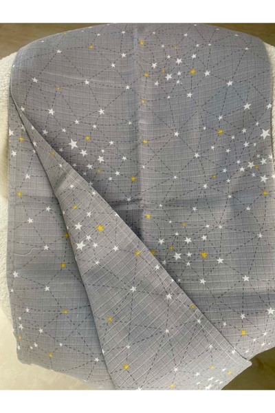 NOBLEKIDS 80 X 90 Unisex Baby Blanket – Gray & Yellow Star Patterned Muslin
