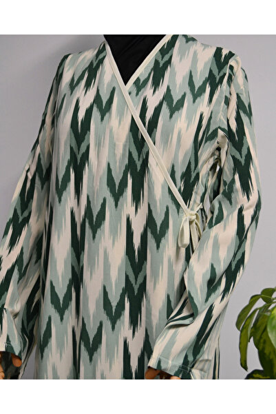 Bilenler Φόρεμα προσευχής με ζιγκ-ζαγκ σχέδιο – 100% βισκόζη, με πλαϊνά κορδόνια, μέγεθος 36-46