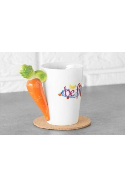 Gadget Master Porcelain mug with carrot-shaped handle - 230 ml