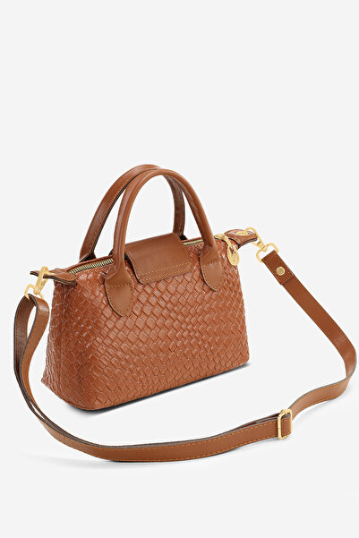 Housebags Taba Örgü Çanta Çok Yönlü PU Deri Omuz Askılı Çanta 273