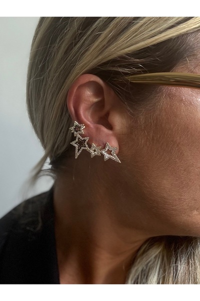 Rossetto Atelier İthal Full Star Küpe & Earcuff