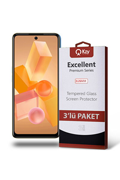 KZY İletişim İnfinix Hot 40 Pro ile Uyumlu Temperli Ekran Koruyucu Kırılmaz C...
