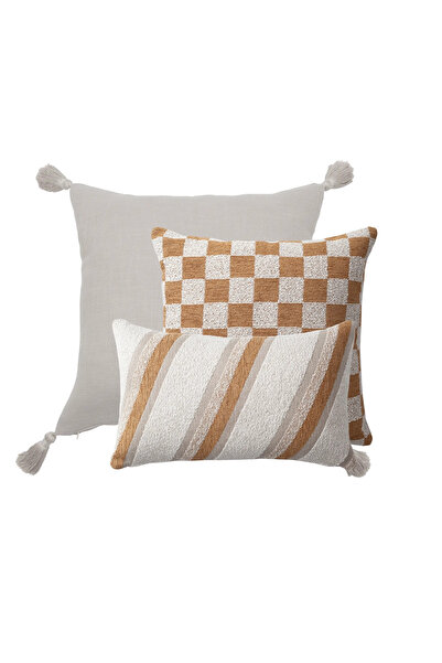 Fineroom Living Loom & Mojo - Pernă decorativă - Set combinat de 3 - Muștar (...