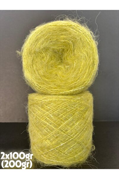 Ana&Kuzusu İplik Fıstık yeşili ince moher örgü ip