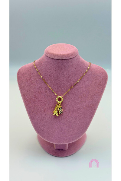 Moond Accessories قلادة ذهبية من الفولاذ المقاوم للصدأ