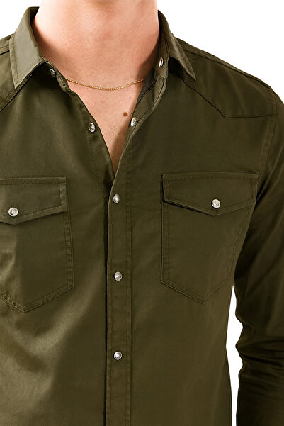 Pobudo Haki Özel Yıpranmaz Kumaş Erkek Kot Gömlek