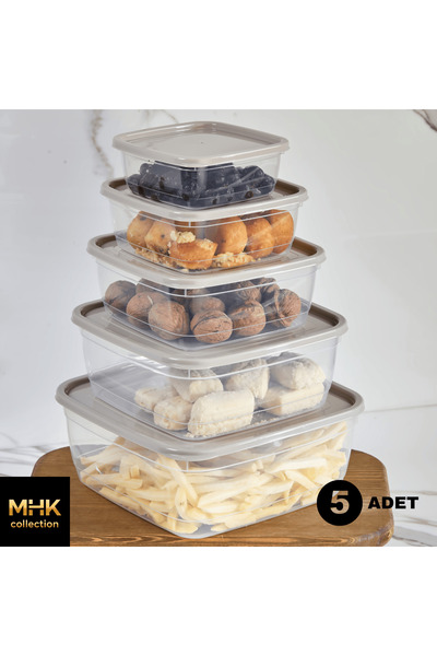 MHK Collection 5-Piece Premium Square Storage Container Set