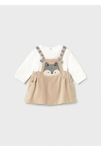 MAYORAL Kışlık Kız Bebek Salopet Elbise - Bej