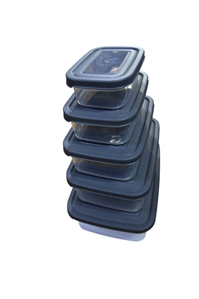 SERMER PAZARLAMA مجموعة من 5 حاويات تخزين. إجمالي سعة 6.94 لتر بخمسة أحجام مختلفة