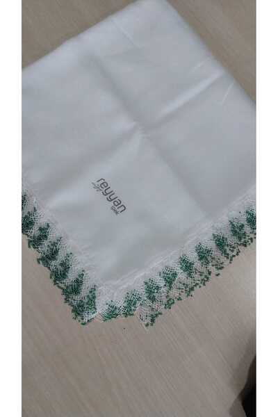 Papatyam Handcrafted Needlework Beaded Writing/Needlework Embroidery/Yemeni Needlework/Handcrafted Dowry Cheesecloth/100X100/Reyyan