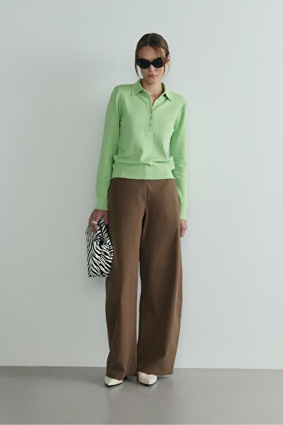 Suud Collection Brown Caby Wide Leg Pants