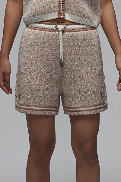 Nike Air Jordan Loose Fit Women's Knit Shorts Kadın Bol Kesim Örgü Şort Bej