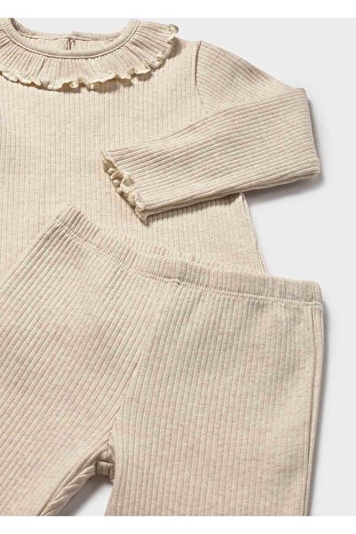 MAYORAL Winter Baby Girl 3-Piece Vest Set - Beige