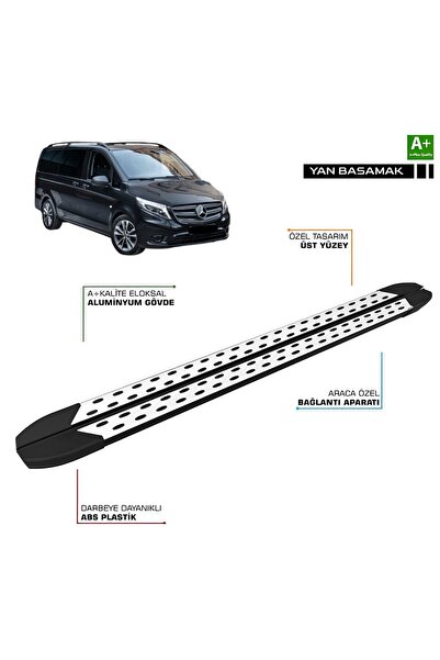 TUNAX OTO Mercedes Vito W447 KISA ŞASE TrimLine Gri Yan Basamak 2014-2026