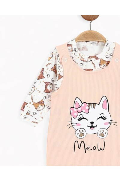 Egelite Baby Girl Newborn 0-3-6-9 Months Seasonal 2 Piece Gardener Salopet Jumpsuit and Underwear Suit