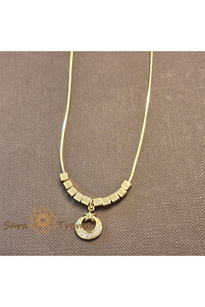 SaraTremo Κολιέ επιχρυσωμένο με χρυσό 14 καρατίων – Μαγεία του φεγγαριού 42+5cm