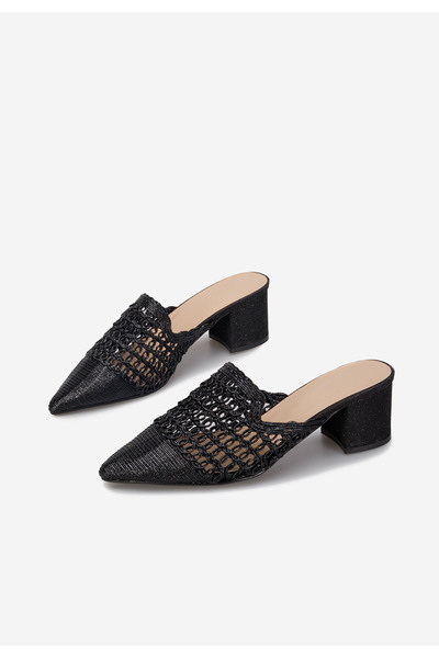 B T Shoes Παντοφλες με τακούνι Divya μαύρα