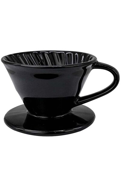 rank قمع تنقيط القهوة السيراميكي مقاس 01 أسود طراز V60