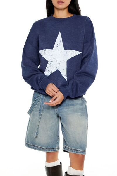 Forever 21 Yıldız Baskılı Sweatshirt