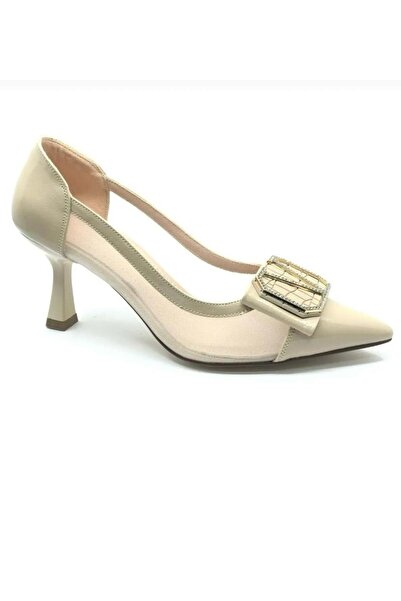 KS KADİR SARAÇ Yanlar Stylish Buckle Comfortable Heel Shoes with Mesh