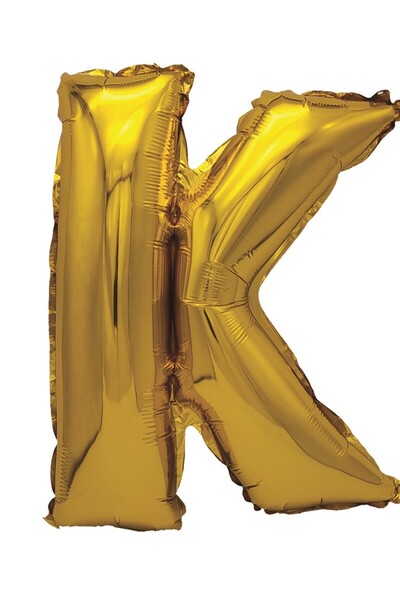 SDX Market Balon folie metalizată aurie, Mirific Party, Litera K, 80 cm, Auriu