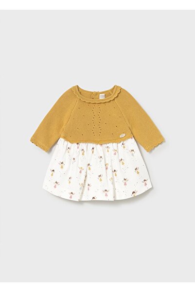 MAYORAL Winter Baby Girl Knitwear Dress - Mustard