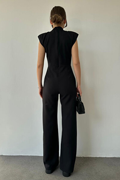 Vaveyy Padded Stand Collar Jumpsuit