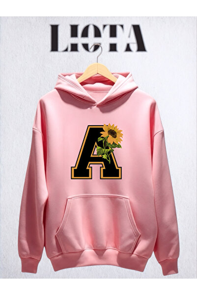 Vordevia سويت شيرت قطني كبير الحجم مطبوع عليه حرف A بثلاث خيوط