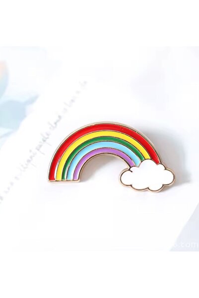 iğne izi Gökkuşağı Broş, çocuk broş, iğneli broş klipsli broş yaka broşu ceke...